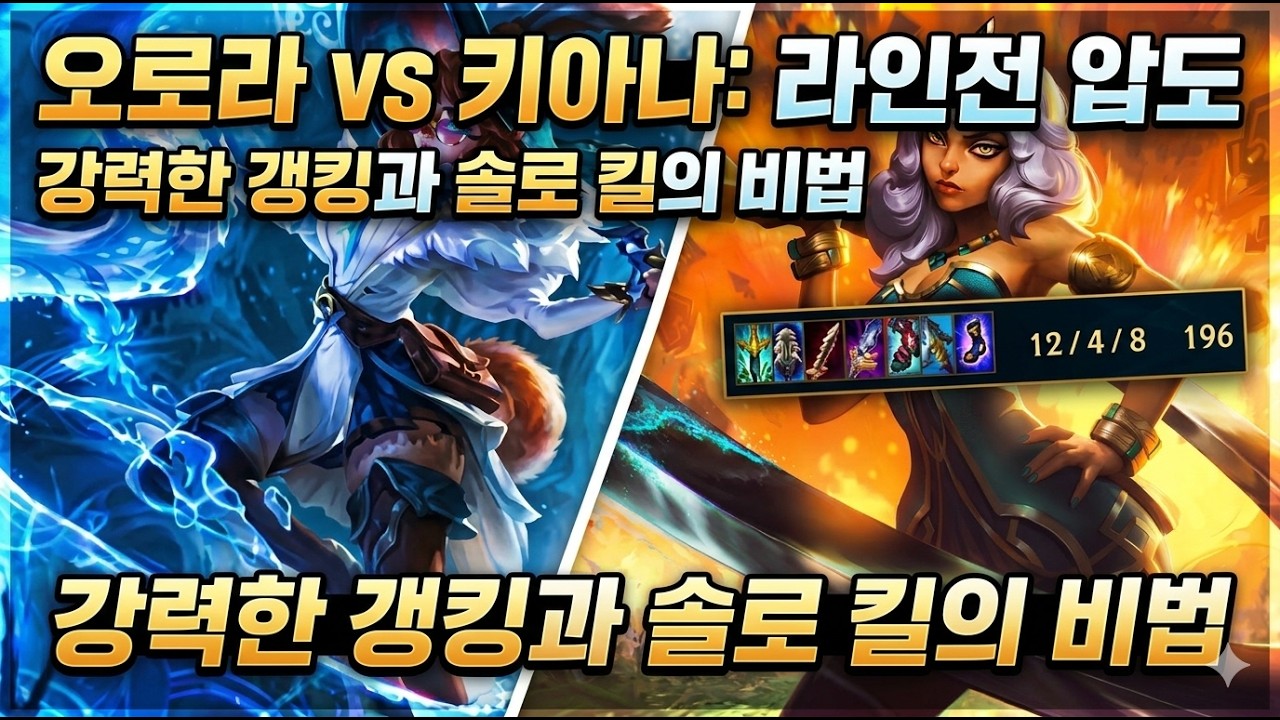 오로라를 상대로 키아나를 라인전에서 압도하는 방법은? 강력한 갱킹과 솔로 킬의 비법!