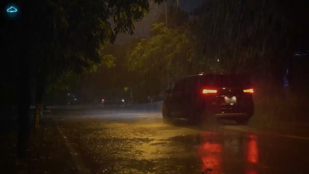 Heavy Rain and Thunder Sounds for Sleeping - Dark Screen | Peaceful Thunder Rain Deep Relax