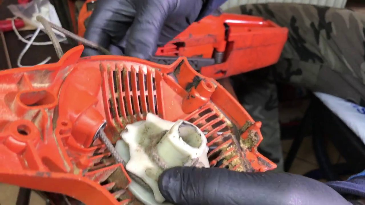 Schimbare tambur demaror si snur Husqvarna 236,235,240 si 120 Mark II