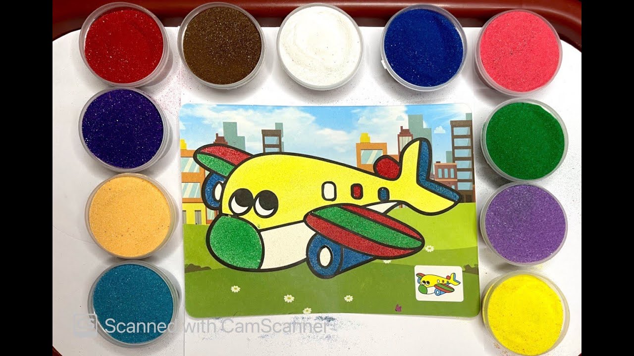 Coloured Sand Art Painting Kids AEROPLANE | Sand Art Maker Channel