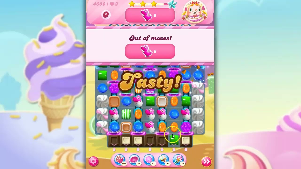 Candy Crush Level 4686 Talkthrough, 18 Moves 0 Boosters