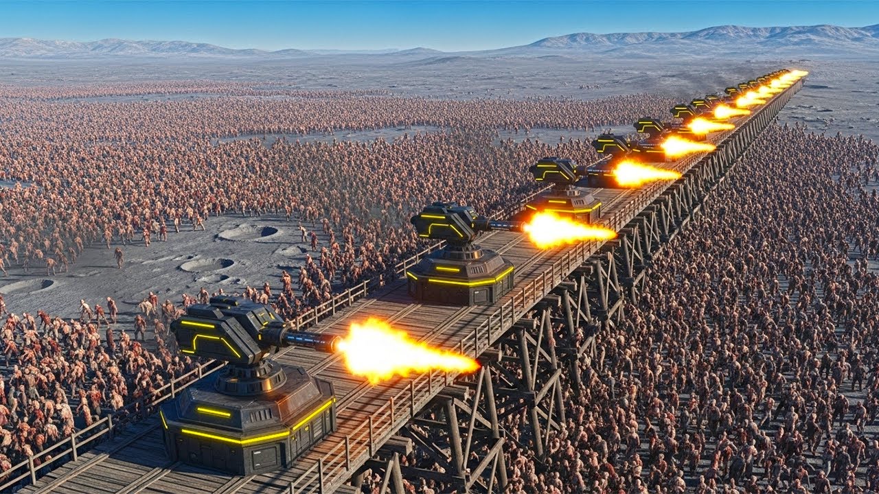 Lunar Zombie Siege: 6,000,000 Zombies Tide vs. T45 Allied Forces | UEBS 2