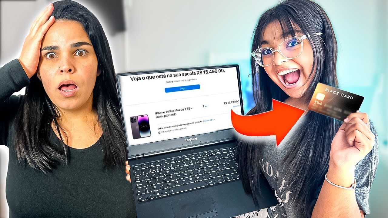 COMPREI TUDO QUE CONSEGUI ON-LINE COM O CARTÃO DE CRÉDITO DA MINHA MÃE!