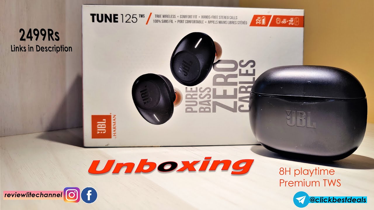 JBL Tune 125 Premium TWS| Unboxing Black color | 2499Rs | Links in description #jbltune #jbltune125