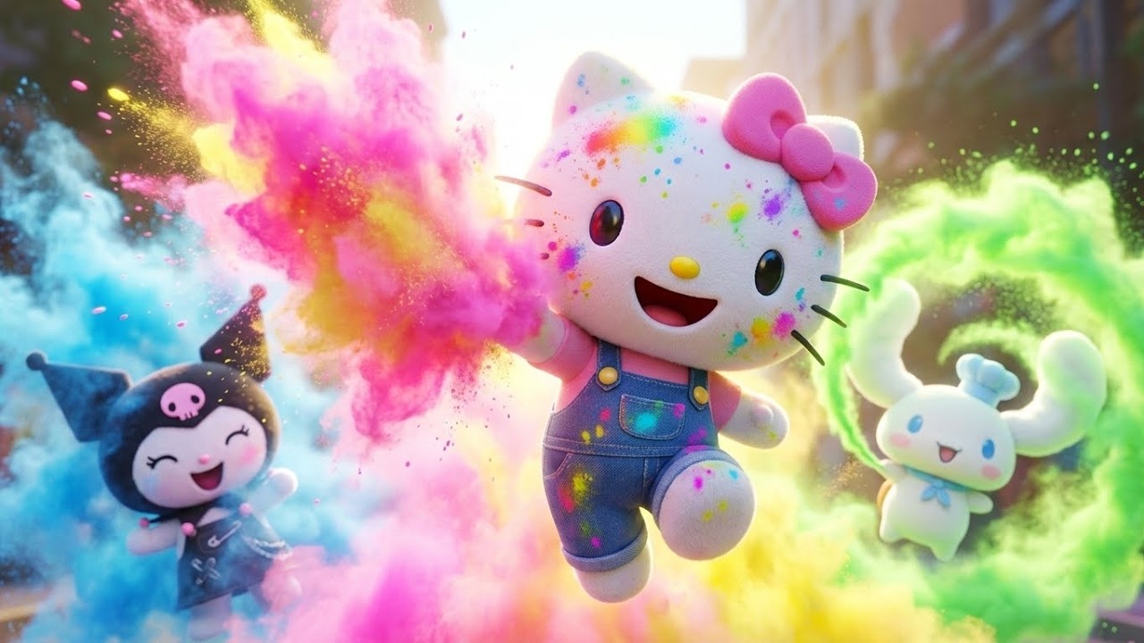 Hello Kitty’s Giant Rainbow Splash! 🌈✨ Colorful Messy Fun | Hello Kitty & Friends Animation