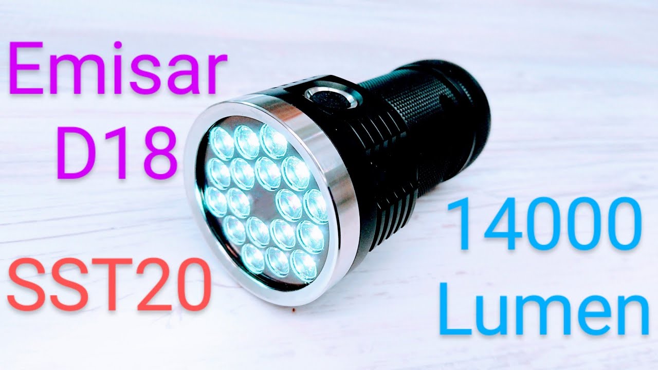 Emisar D18 Led Taschenlampe 14000 Lumen SST20 Leds Review Flashlight Beamshots keine Olight Fenix