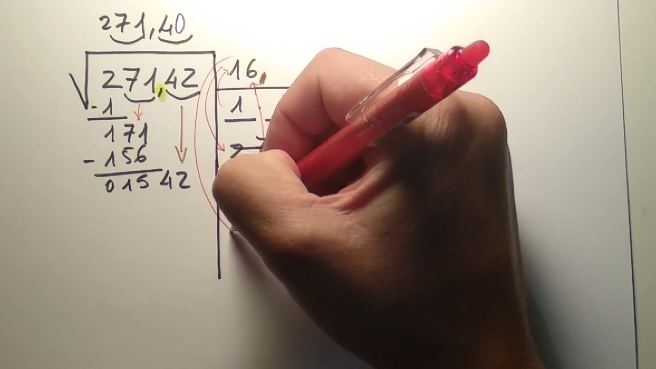 Raíz cuadrada de 5 cifras con decimales