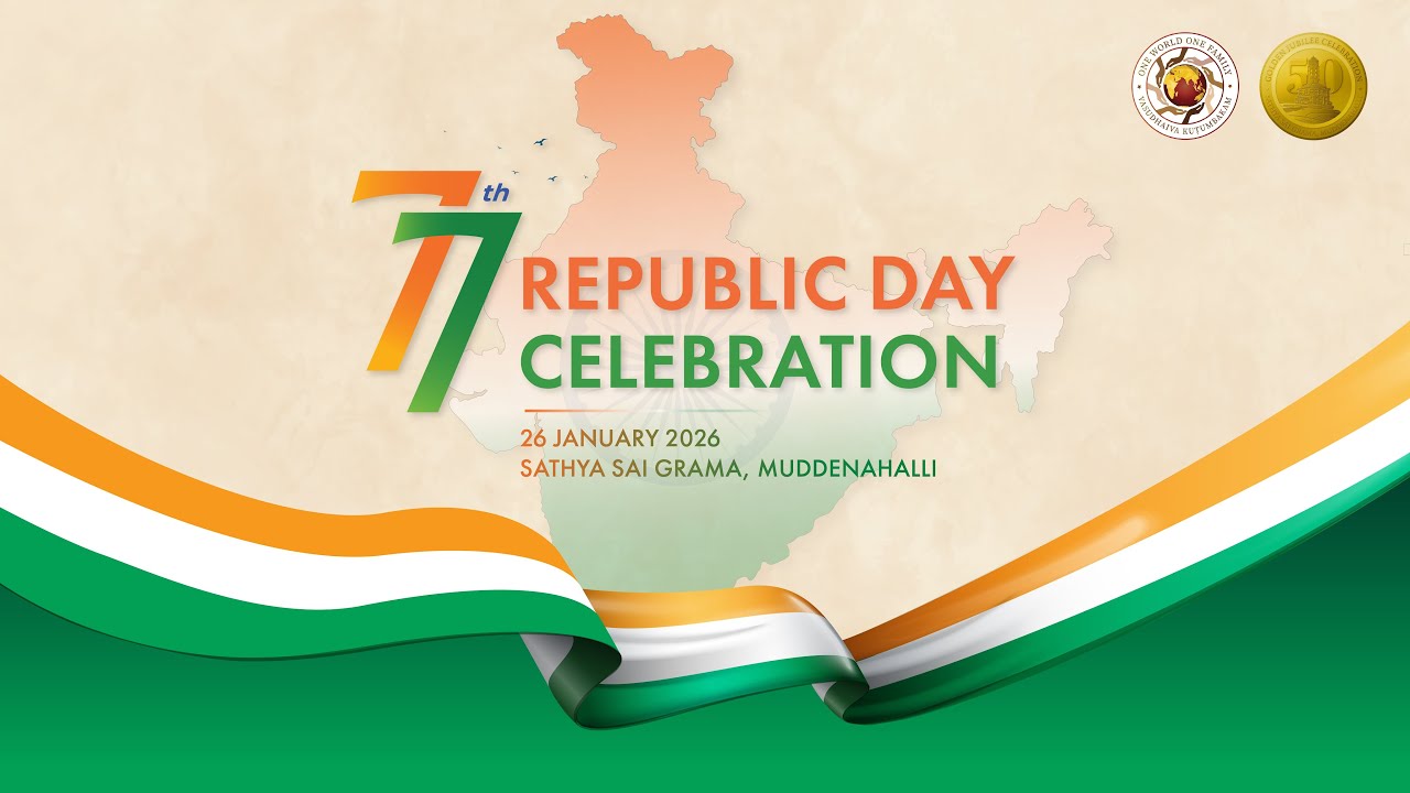 Celebrating 77th Republic Day of India 🇮🇳 | Live From Sathya Sai Grama | 26 January 2026, Morning