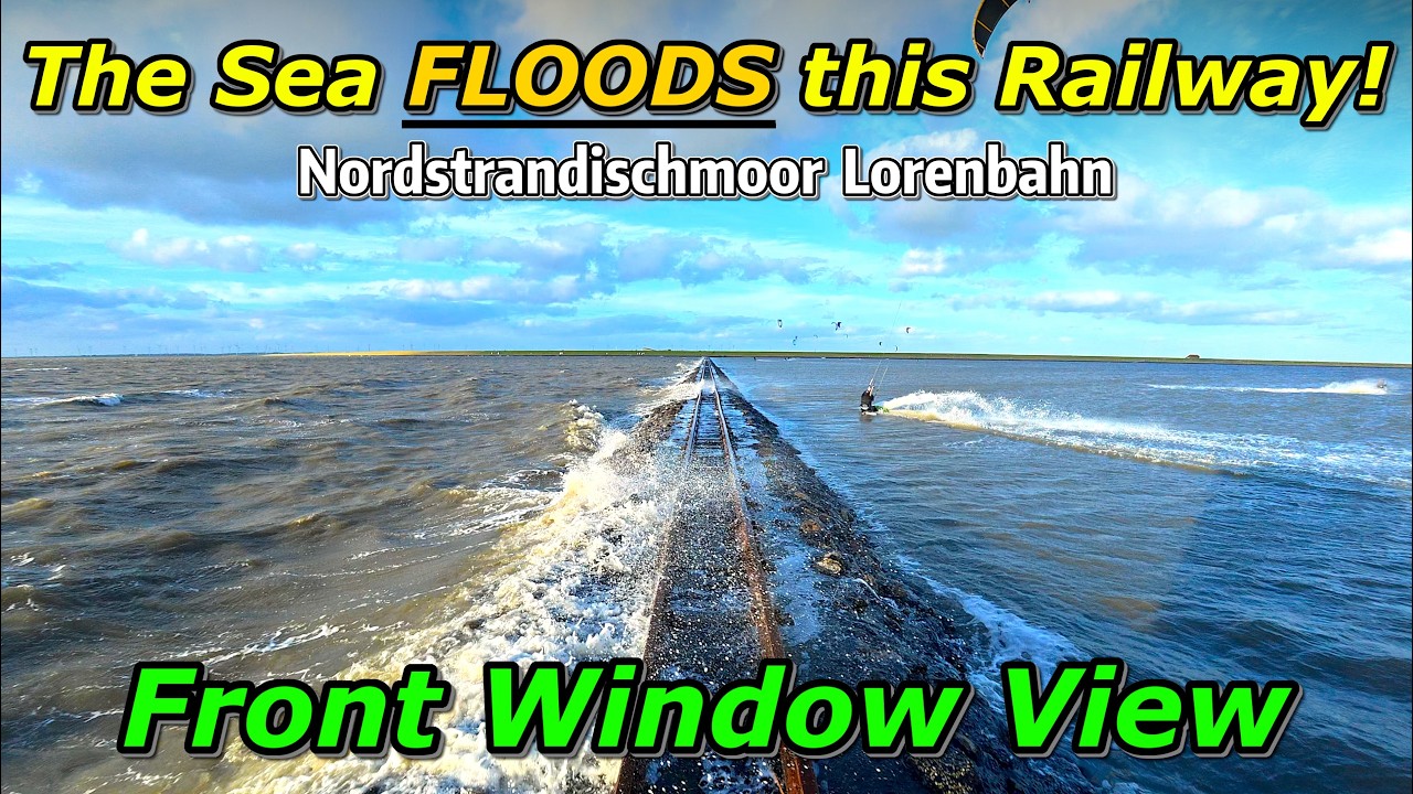 ⁴ᴷ⁶⁰ The Sea FLOODS this Railway! | Nordstrandischmoor Lorenbahn Driver's View: Mainland-Bound
