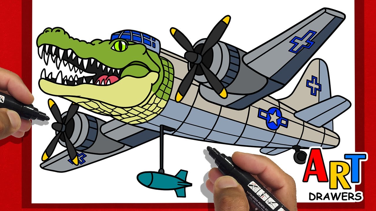 How To Draw BOMBARDINO CROCODILO - Italian Brainrot