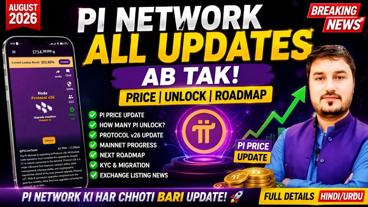 Pi Network: All Updates So Far | Pi Price Update | August Pi Unlock | Protocol v26 | KYC, Migration
