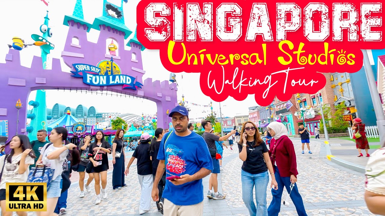 Universal Studios Singapore Walking Tour 2026 | Super Silly Fun Land & Minion Land | 4K Ultra HD