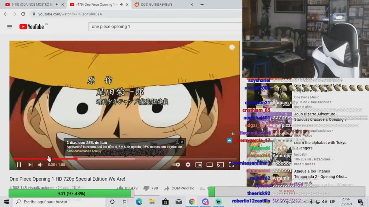 GUIBEL SE DUERME EN DIRECTO GRACIAS A ONE PIECE Y GADITOO