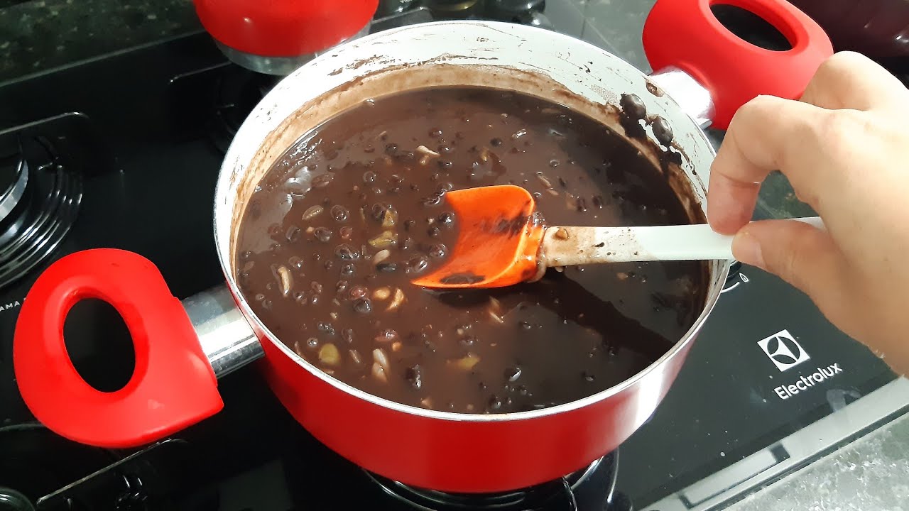 como eu faço feijão preto caldo grosso facil e simples e saboroso!