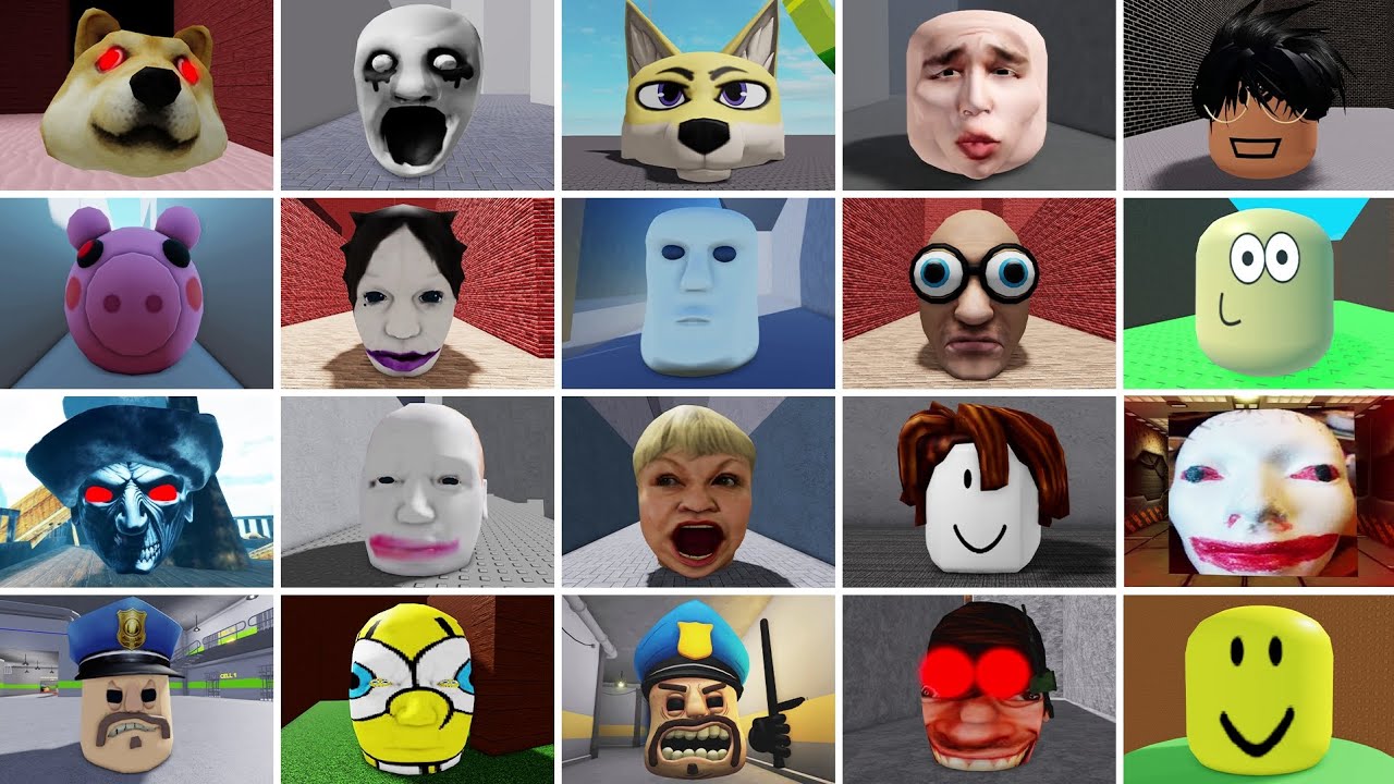 UPDATE HEAD JUMPSCARES RUNNING MOAI HEAD,ESCAPE ANIMAL HEAD,NOOB HEAD ESCAPE,RUNNING PIGGY HEAD