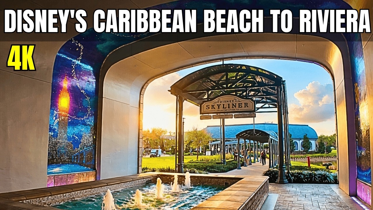 Relaxing Stroll Through Disney's Caribbean Beach and Riveira Hotels (No Talking)