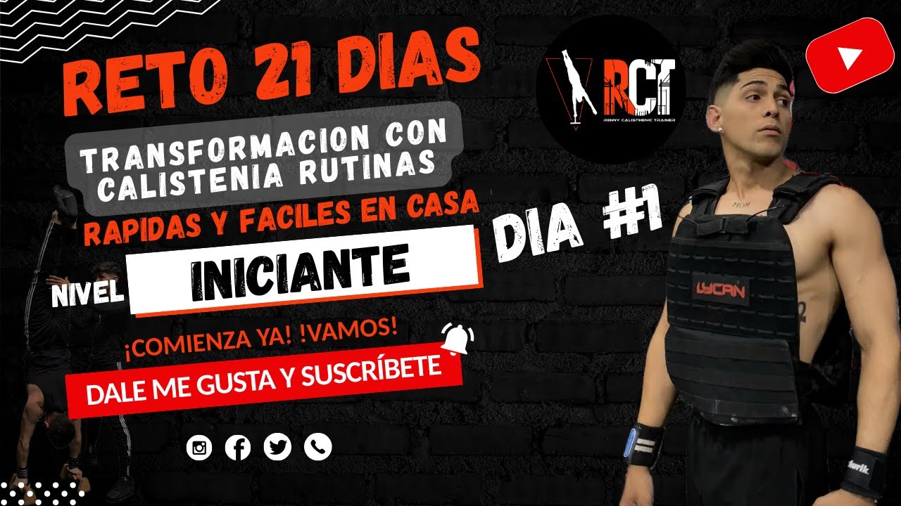 🔥RETO 21 DIAS CON CALISTENIA PARA PRINCIPIANTES DESDE CASA 🏡#DIA 1