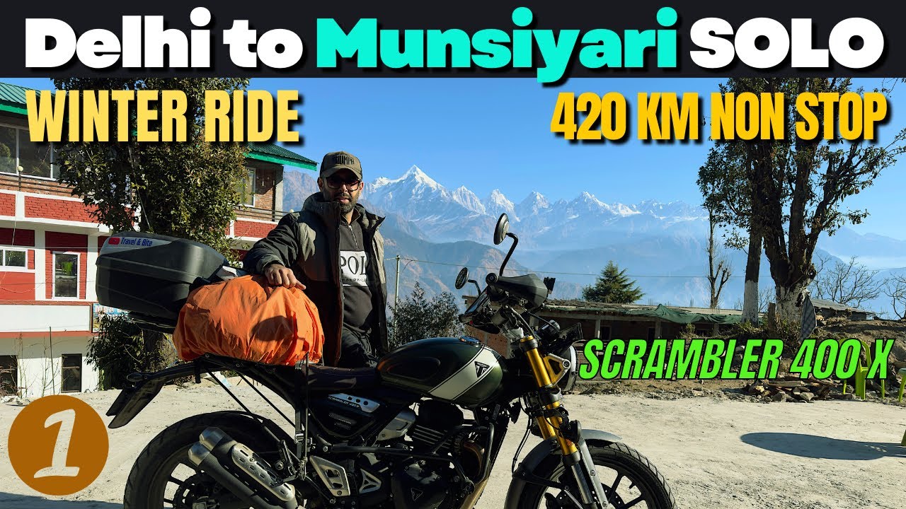Delhi to Munsiyari Extreme Winter -5℃ Ride | 2024 1st Ride after 1st Service #triumphscrambler400x
