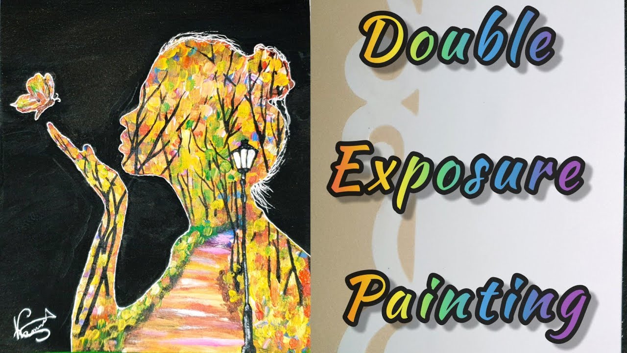Easy Double Exposure Painting Idea || Galaxy Girl Painting Idea || Acrylic Painting For Beginners