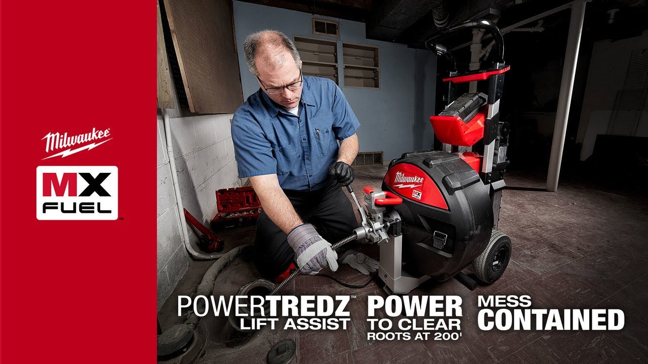 Milwaukee&reg; MX FUEL&trade; Sewer Drum Machine w/ POWERTREDZ&trade;