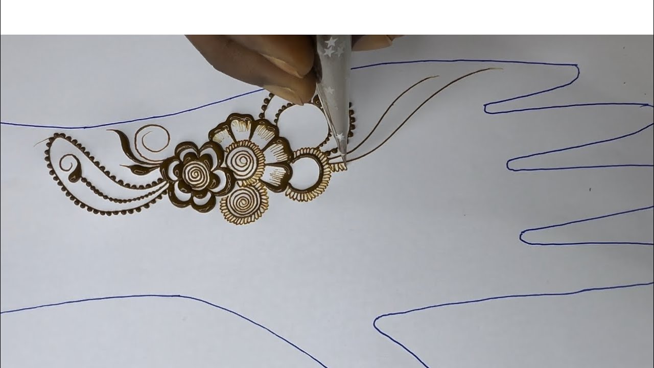 सिम्पल मेहंदी कैसे लगाएं // घर बैठकर डिजाइनर मेहंदी लगाना सीखें : // 3d design mehandi tutorial