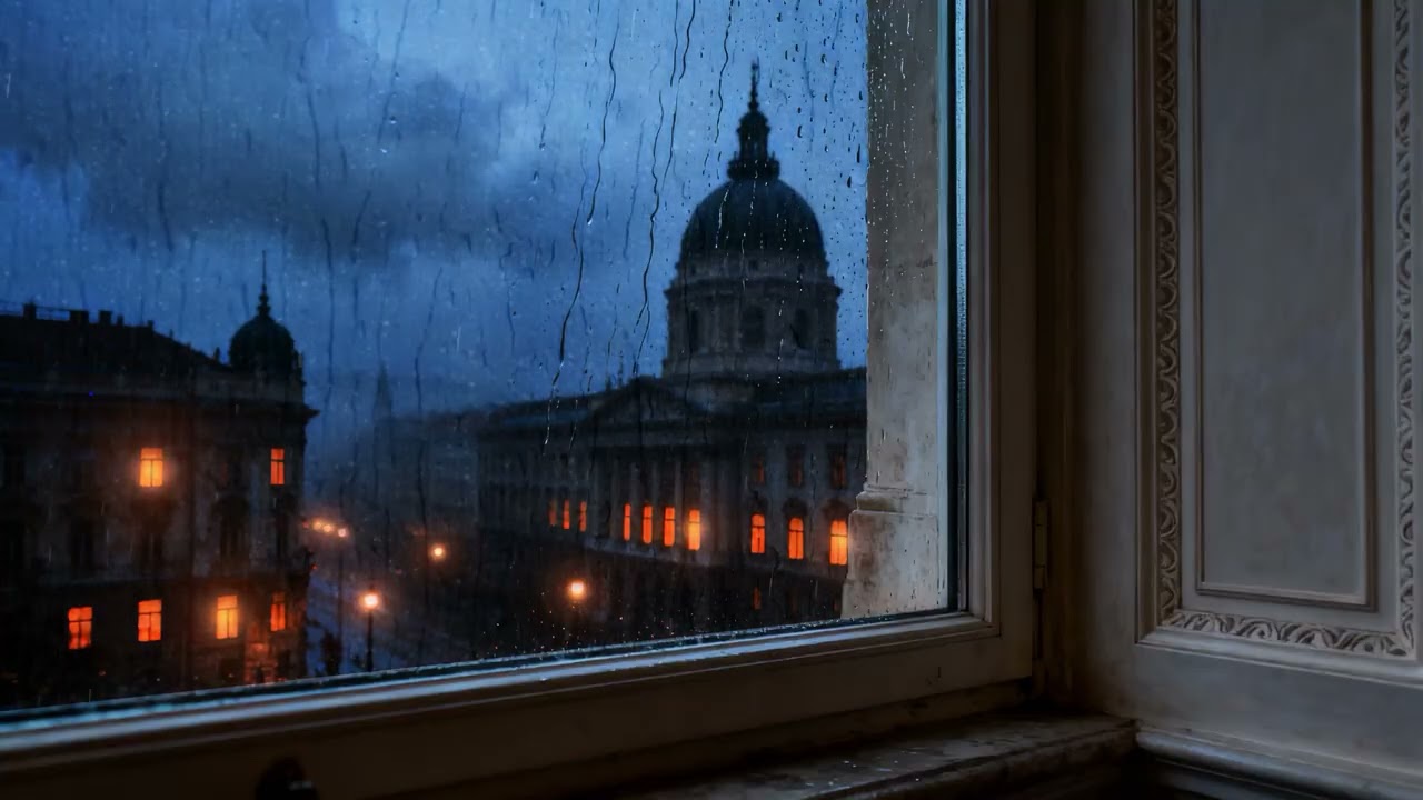 Cozy Rainy Room 🌧️ Rain Outside the Window & Thunder Sounds for Deep Sleep, Study & Relax