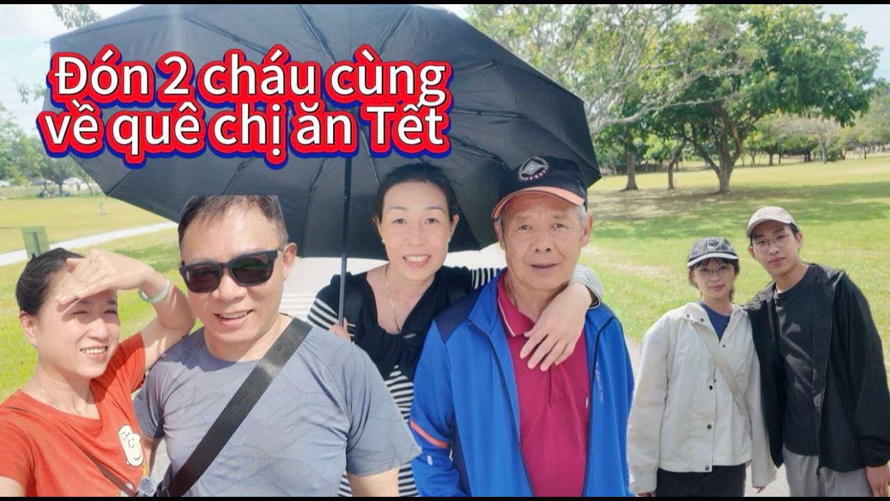 Vợ chồng đi Đón hai đứa con bà chị ,Dì cháu cùng nhau về quê ăn Tết