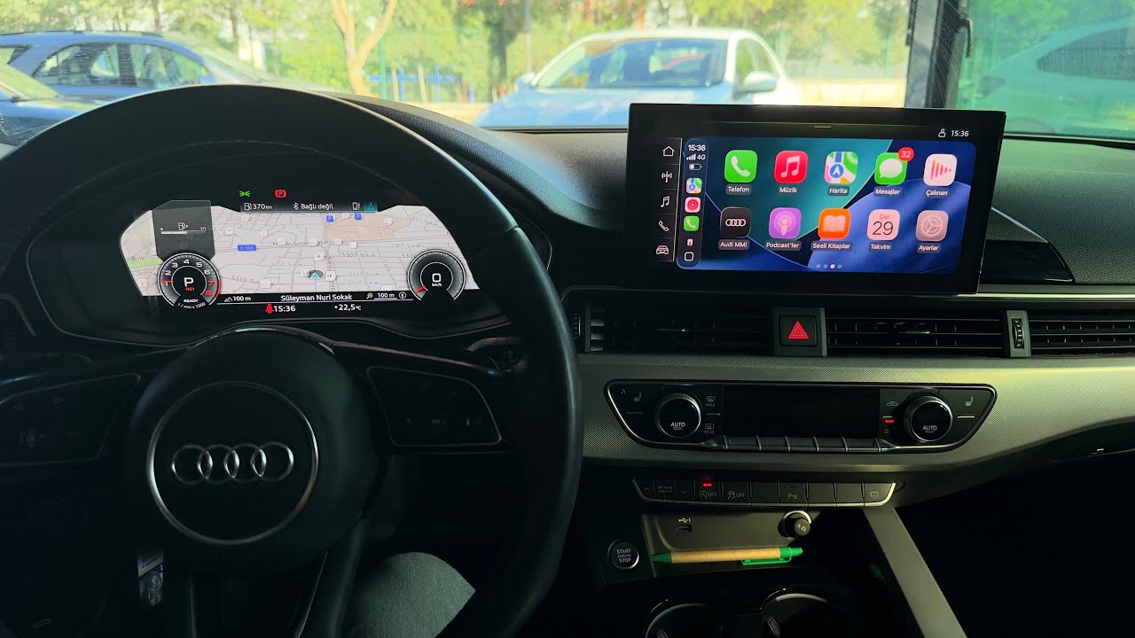 2023 MODEL AUDİ A5 ARACIMIZA ÇİFT EKRAN NAVİGASYON KABLOSUZ CARPLAY VİDEO OYNATMA RS ANİMASYON…