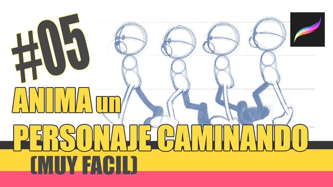 CURSO DE ANIMACION: ANIMA a un PERSONAJE CAMINANDO en PROCREATE MUY, MUY FÁCIL #05