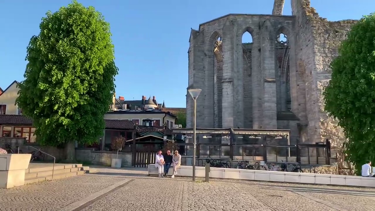 Sweden Walks: among the Medieval ruins of Visby, Gotland. Fairytale like small town