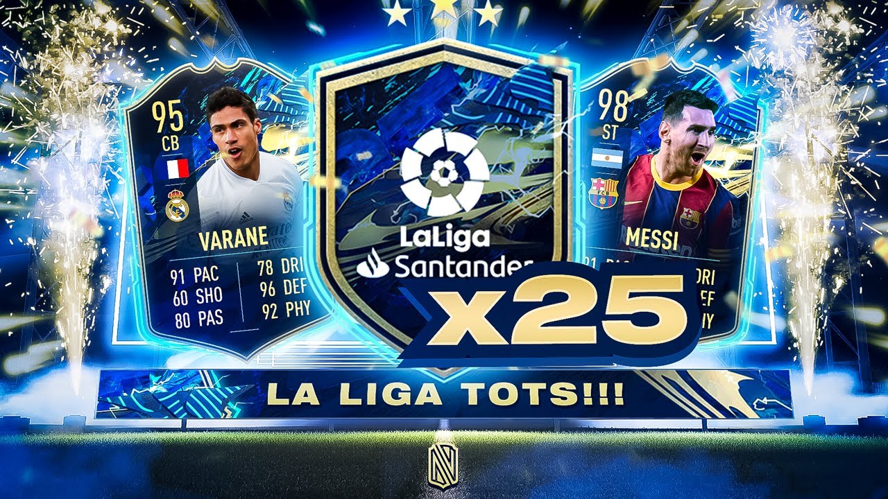 25 X GUARANTEED LA LIGA TOTS PLAYER PACKS!!! FIFA 21