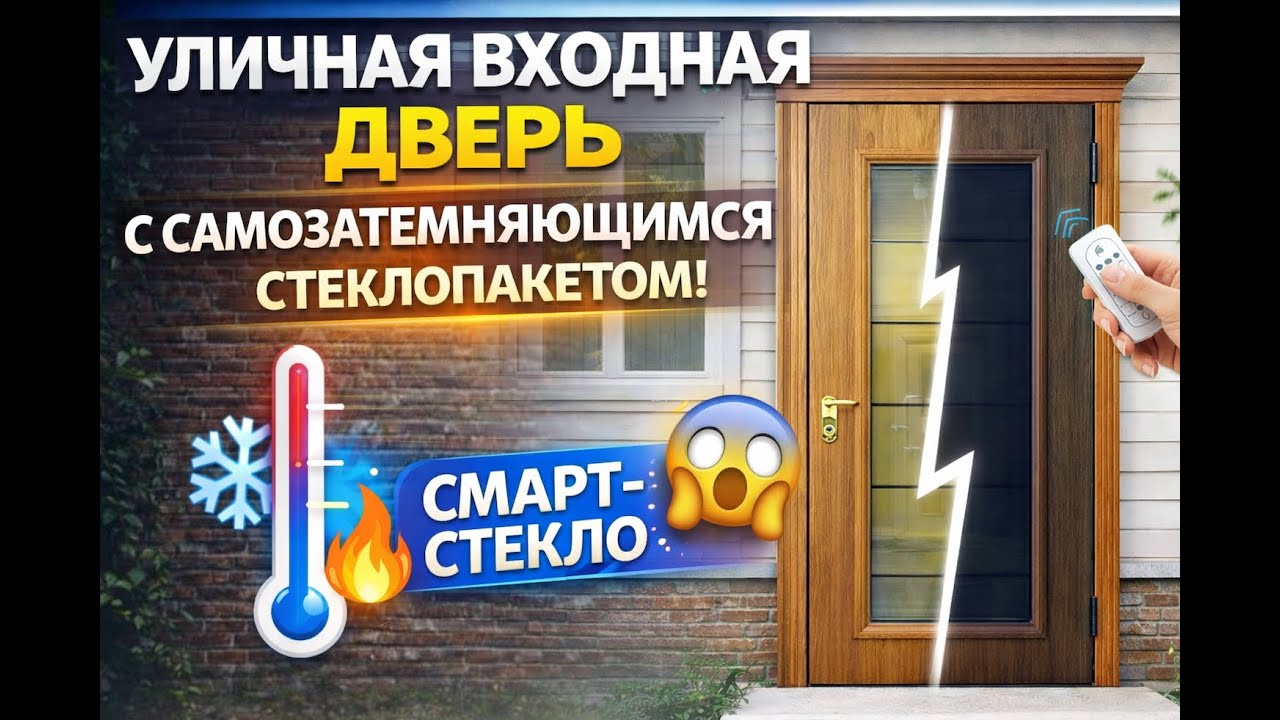 Термодверь со смарт-стеклом: стекло темнеет само! 