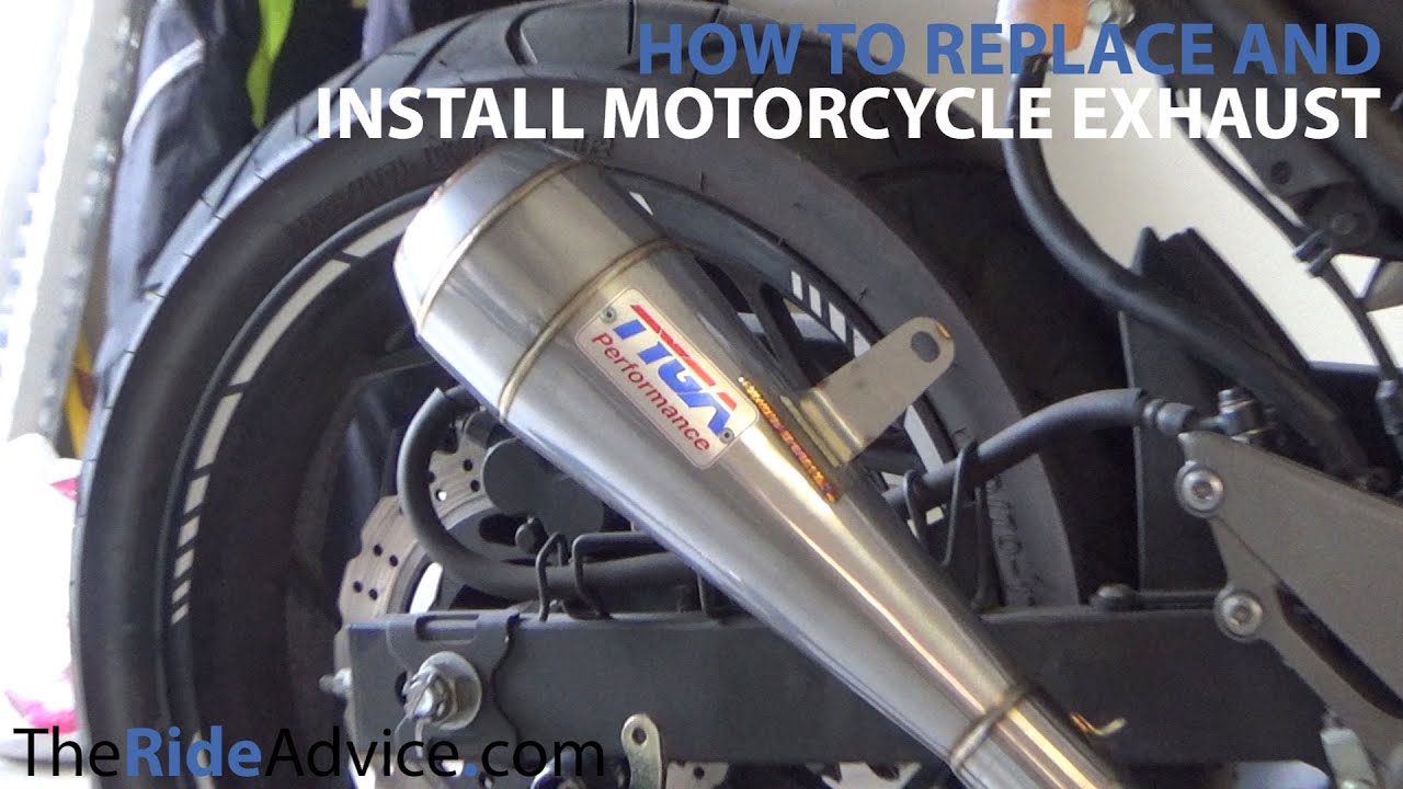 Как установить выхлопную систему мотоцикла &mdash; снимите старую выхлопную систему мотоцикла и установ...