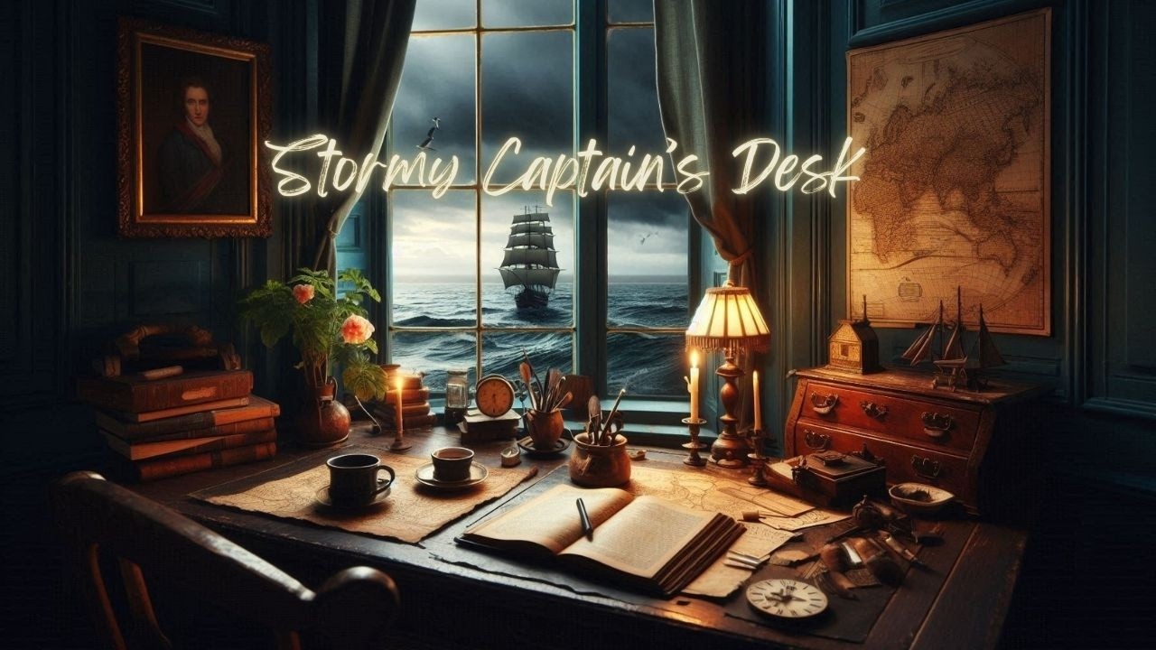 Stormy Captain’s Desk ⚓🌧️ | Thunderstorm Study & Reading Ambience