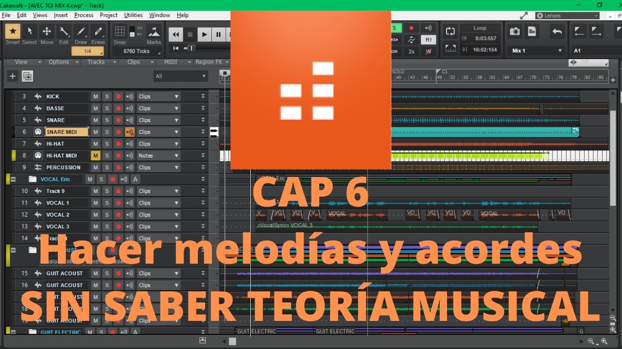 Tutorial Cakewalk en español - Capitulo 6 Hacer melodías y acordes SIN TEORÍA MUSICAL