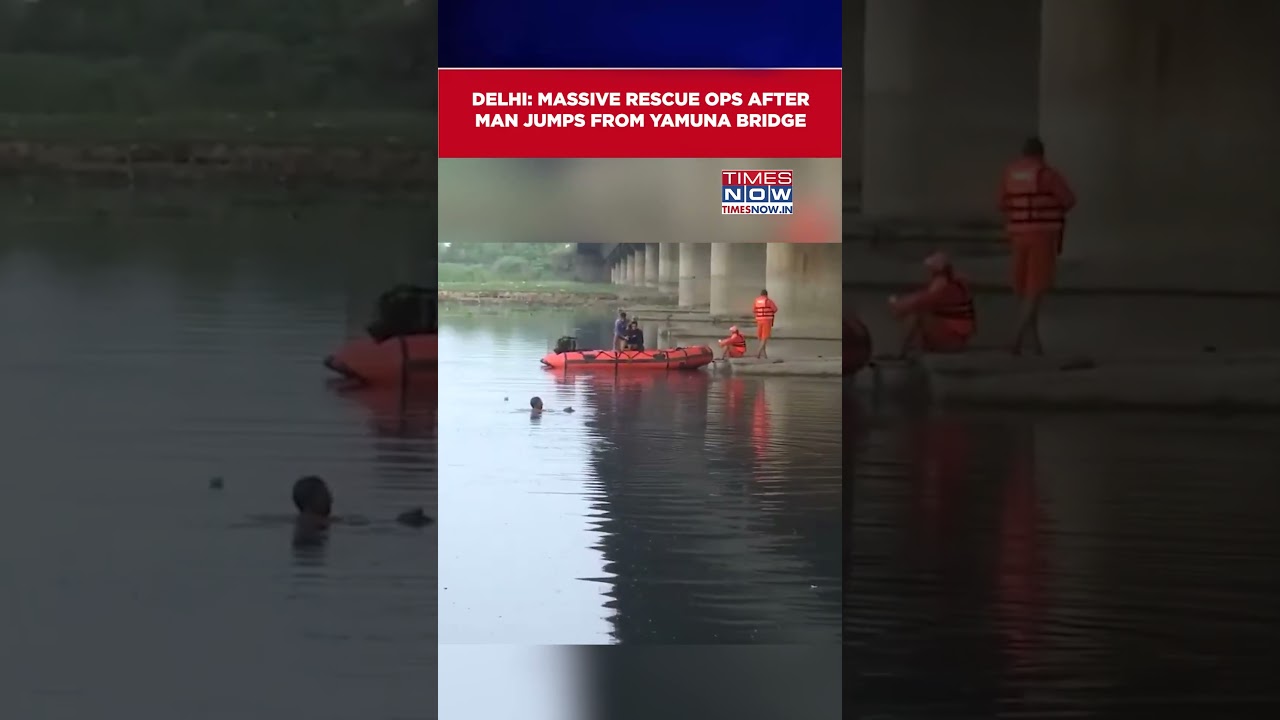 High-Stakes Rescue After Man Leaps From Yamuna Bridge In Delhi #shorts
