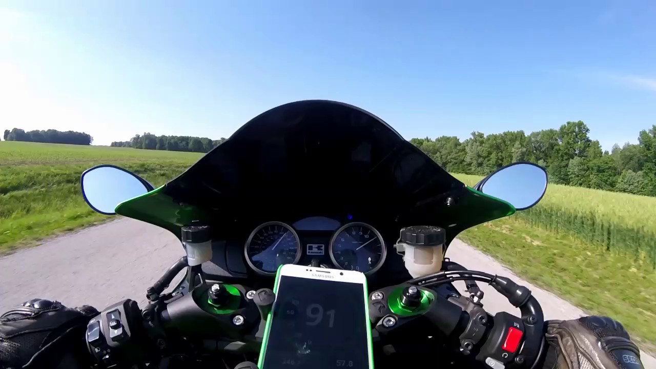 Zzr 1400 / zx14r high speed run.
