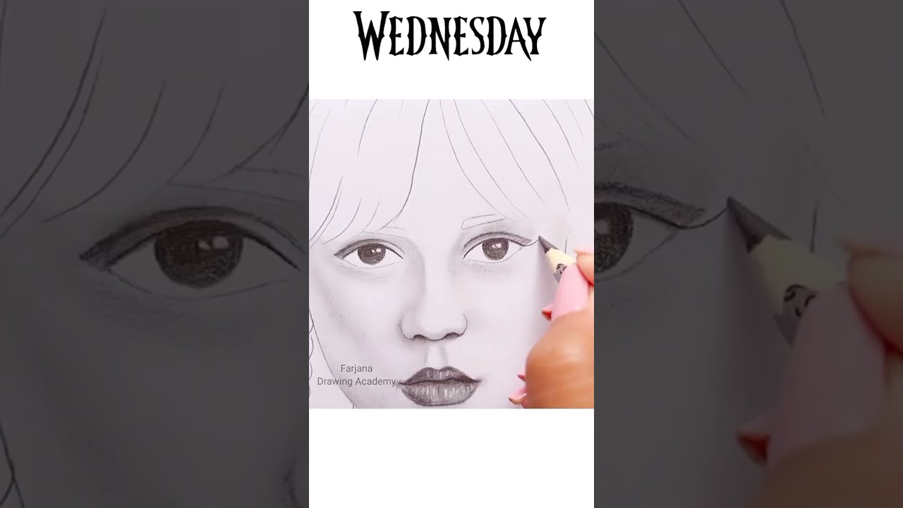 Wednesday Addams | Pencil Drawing  #creativeart  #satisfying