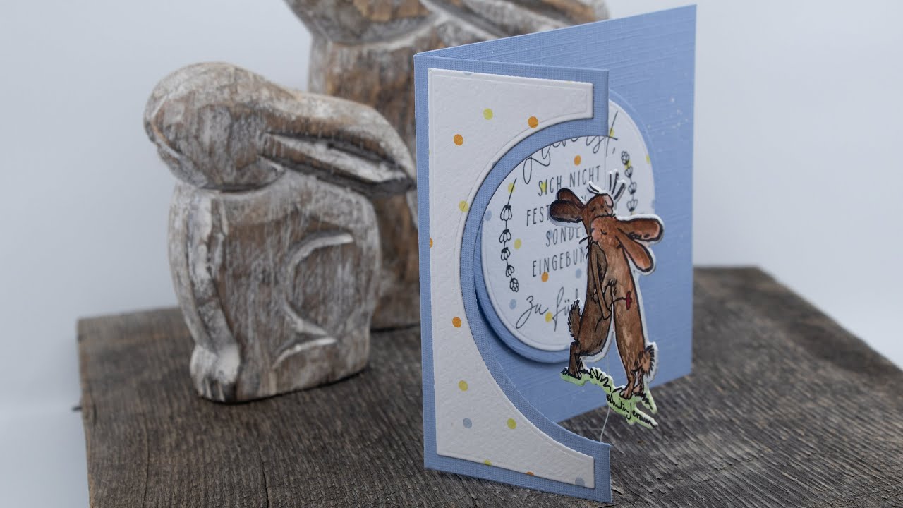 Tutorial Spinner Card / mit Circle Fold Frame / Stempel spiegeln / Drehkarte /Anleitung