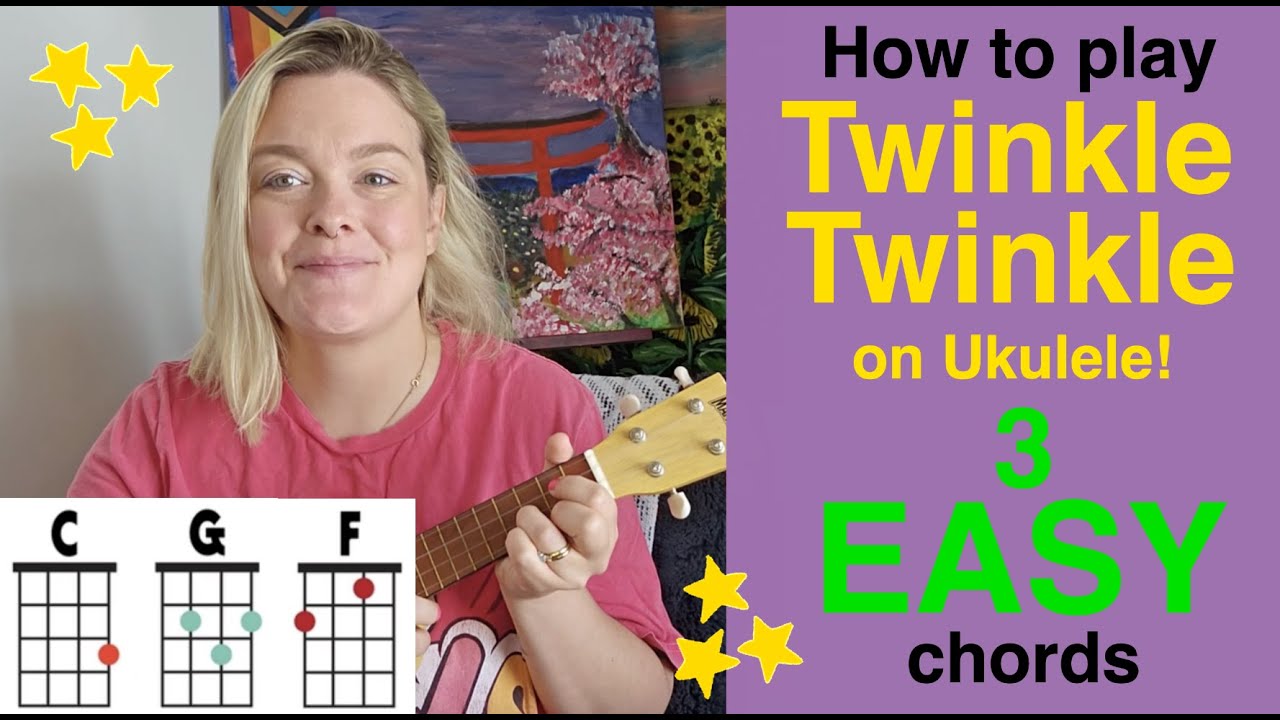 Lär dig Blinka lilla stjärna på Ukulele | ENKEL nybörjarlåt 🎶 (C, F, G ackord)