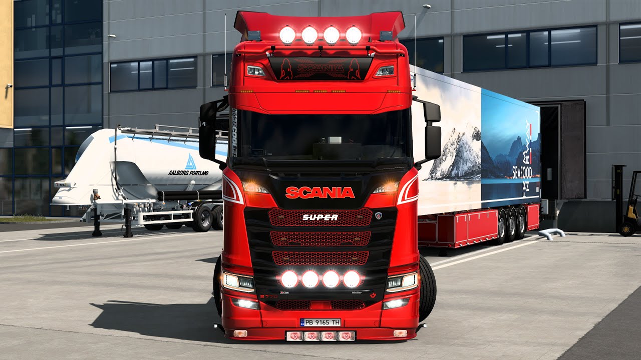 Scania NextGen S770 V8 Full Tuning+Sound+Trailer Carga Peixe Fresco (19 t) Ets2 V1.53