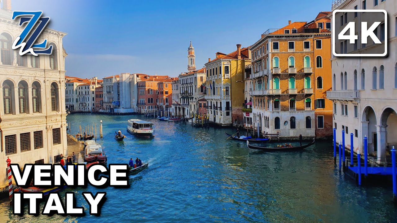 [4K] Walking in Venice, Italy (with natural city sounds)