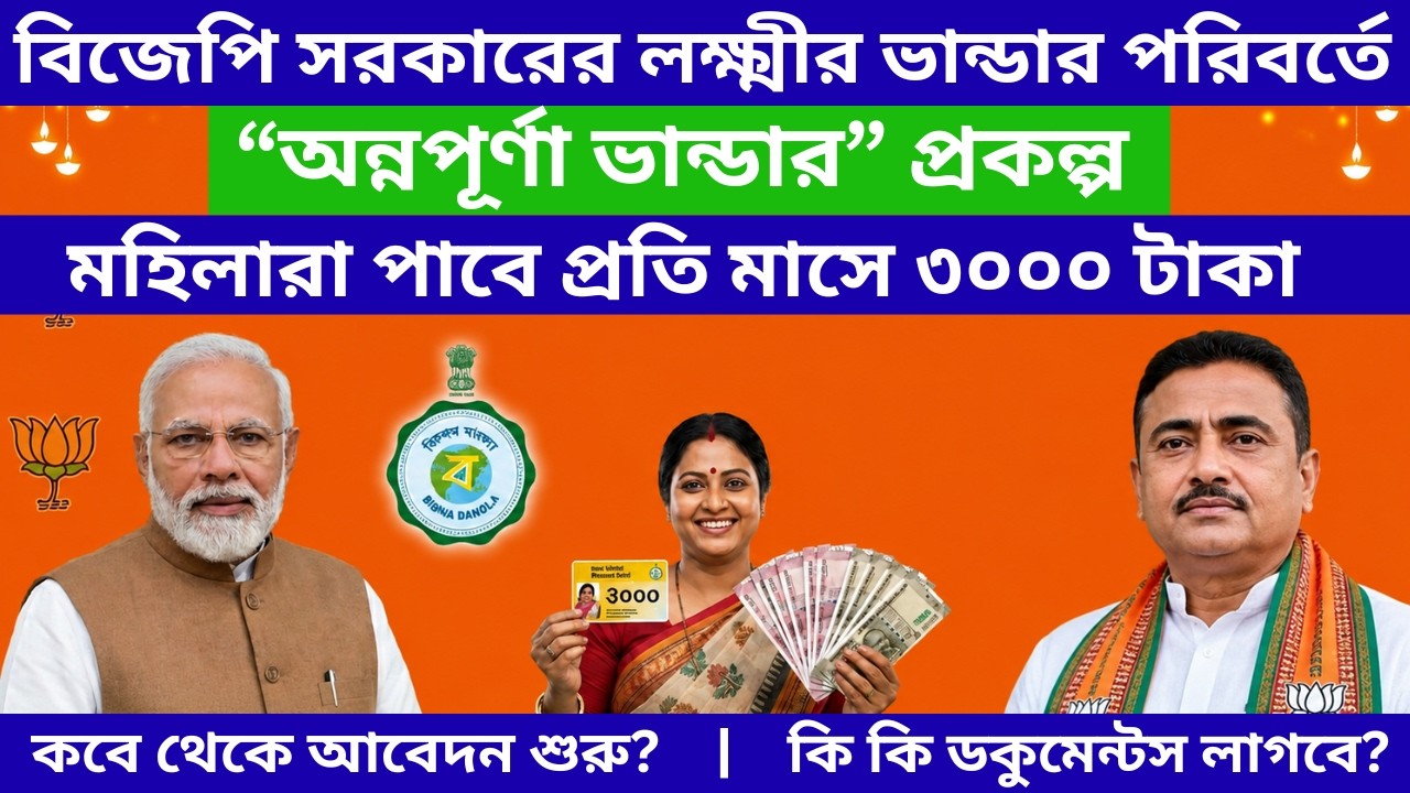 Annapurna Bhandar Scheme 2026: Women Get ₹3000 Monthly in West Bengal | Eligibility & Apply Process