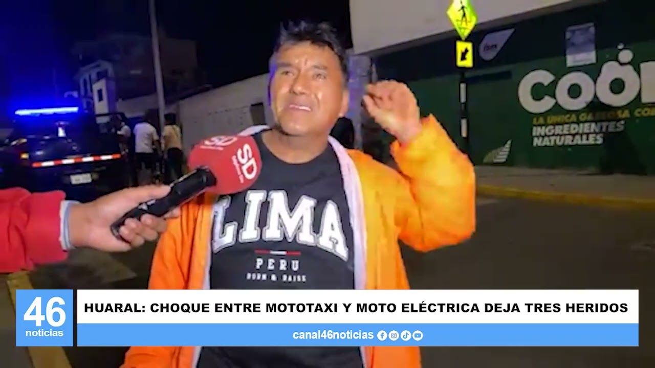 HUARAL: CHOQUE ENTRE MOTOTAXI Y MOTO EL&Eacute;CTRICA DEJA TRES HERIDOS
