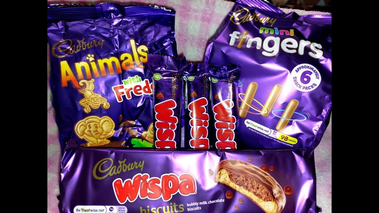 Cadbury chocolate WISPA, animal mini biscuits, mini fingers, wispa biscuits
