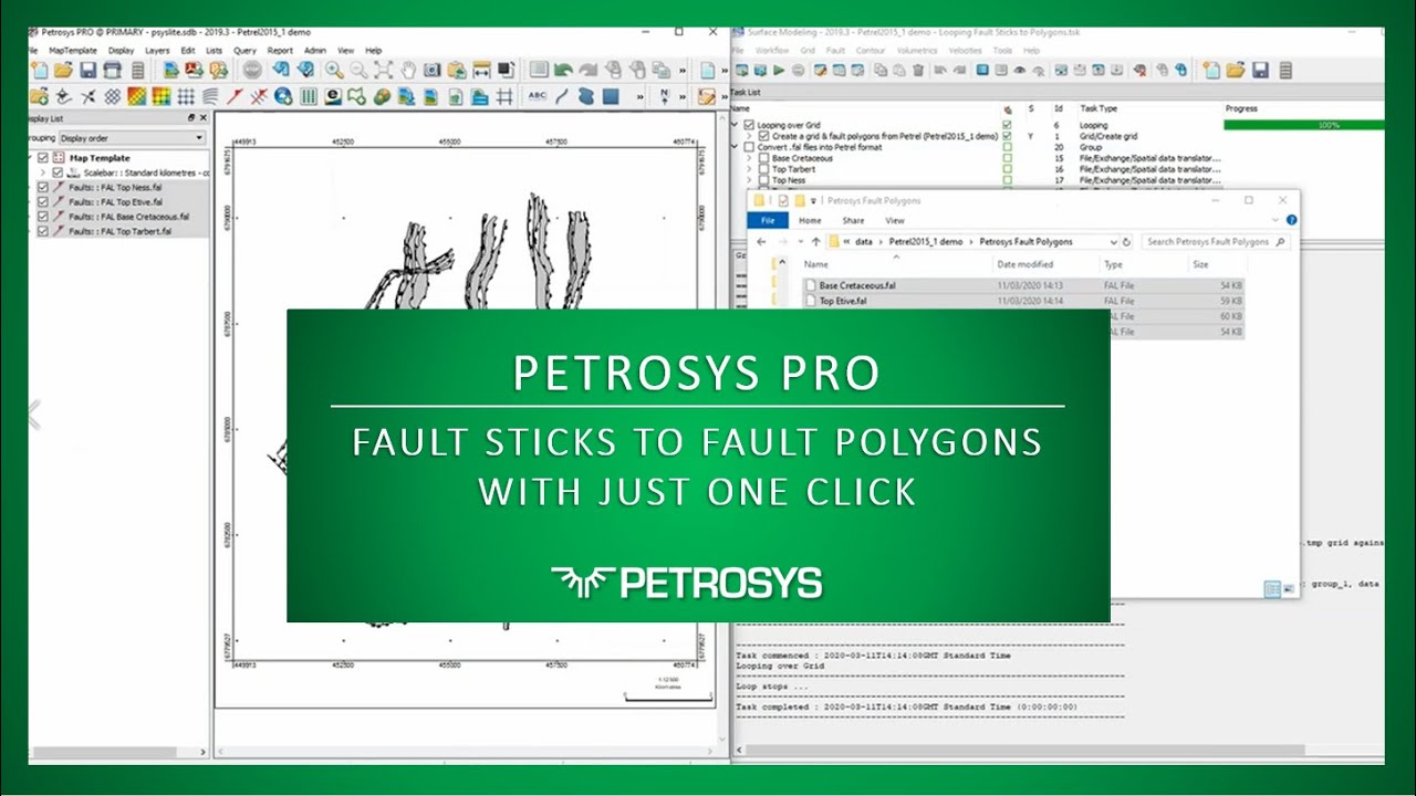 Petrosys PRO Fault Sticks to Fault Polygons
