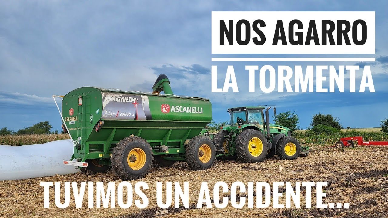 COSECHANDO MA&Iacute;Z hasta que nos CORRI&Oacute; la TORMENTA, la MASSEY tuvo un ACCIDENTE 🤦