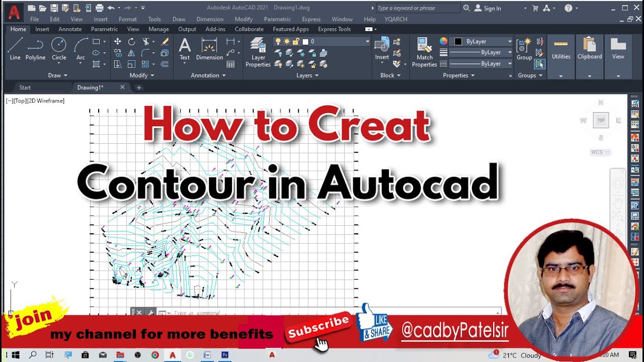 Creat contour in autocad || Create contour lines in AutoCAD from Excel data @cadbypatelsir