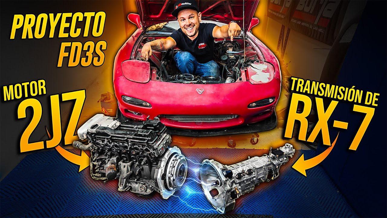 Proyecto Mazda RX-7 Swap 2JZ Adaptamos la TRANSMISIÓN MAZDA al MOTOR TOYOTA 2JZ  #TunerGarage