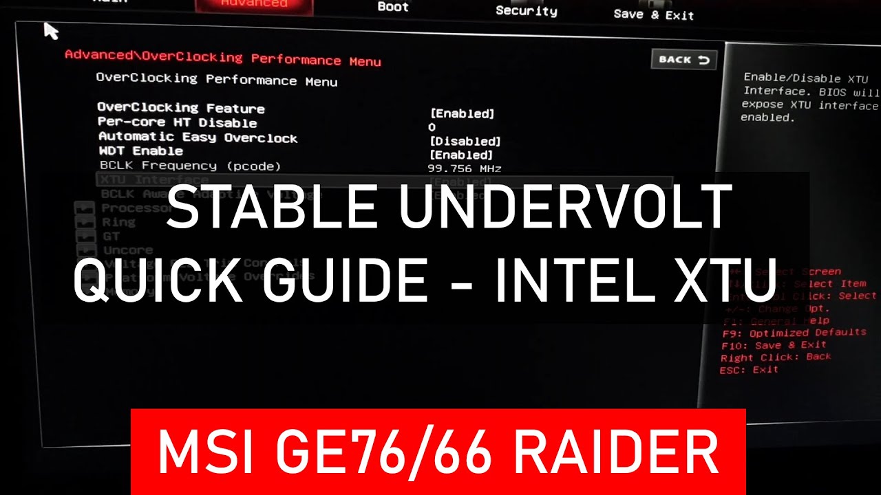 How to Undervolt the MSI GE76/66 Raider with Intel XTU (Xtreme Tuning Utility) - Stable Undervolt